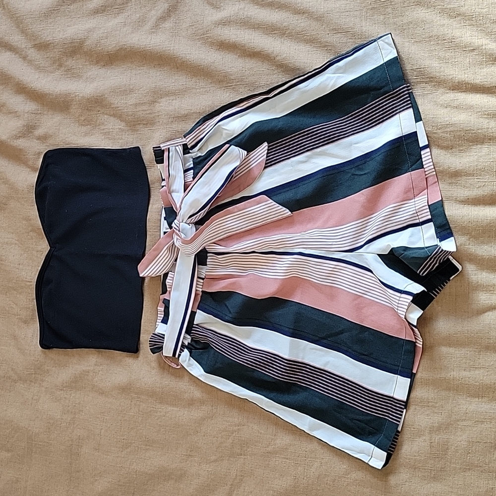 2 piece shorts and tube top set